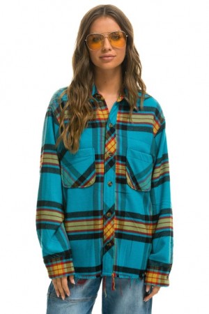 Camisa Aviator Nation Plaid Flannel Light Weight Western Mujer Jackson Plaid | 27FUHVWKS