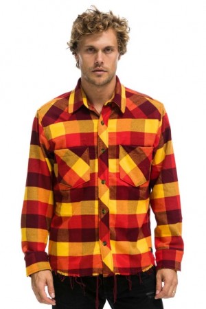 Camisa Aviator Nation Plaid Flannel Western Hombre Surfy Plaid | 70SMNABXJ