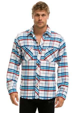 Camisa Aviator Nation Plaid Flannel Western Hombre Montauk Plaid | 70VFJGIPE