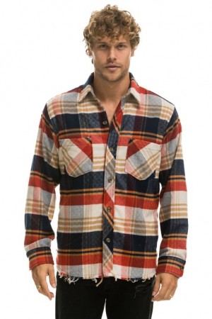 Camisa Aviator Nation Plaid Flannel Western Mujer Cowboy Plaid | 26UKBJXEZ