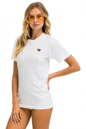 Camiseta Aviator Nation Basic Hombre White | 72SRVKNPH