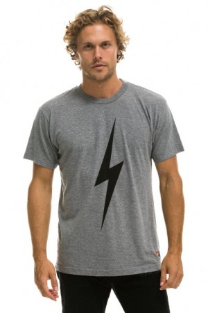 Camiseta Aviator Nation Bolt Hombre Grey | 72PDBUAYX