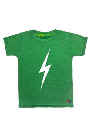 Camiseta Aviator Nation Bolt Niños Green | 91EVGCTMQ