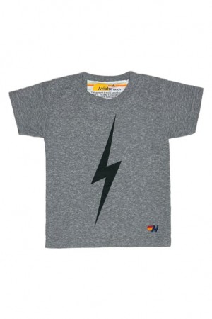 Camiseta Aviator Nation Bolt Niños Grey | 93RNGZHPU