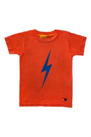 Camiseta Aviator Nation Bolt Niños Orange | 93QNTGFZL