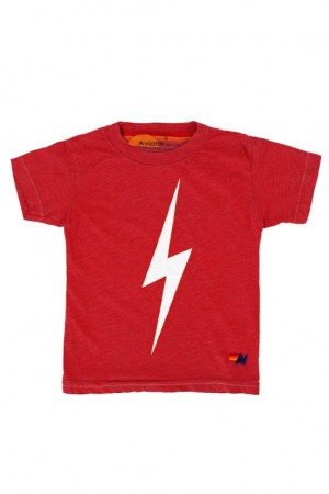 Camiseta Aviator Nation Bolt Niños Red | 93RGPXTJH