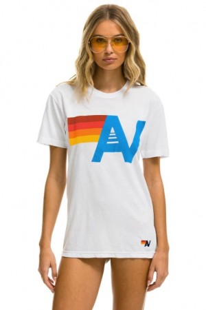Camiseta Aviator Nation Logo Mujer White | 29CNSRYGX