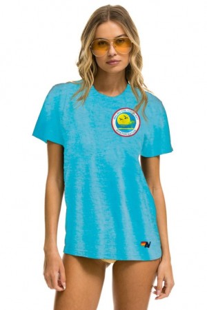 Camiseta Aviator Nation Malibu Chili Cook-off 2023 Crew Shirt Mujer Blue | 28ZYMRQFH