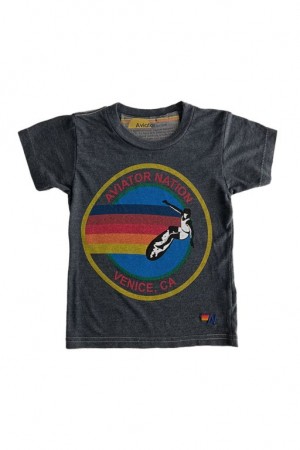 Camiseta Aviator Nation North Shore Niños Grey | 93JHVREDY