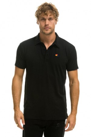 Camiseta Aviator Nation Polo Mujer Black | 29HUVMYWA