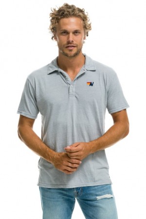 Camiseta Aviator Nation Polo Mujer Light Grey | 30MKBIXWD