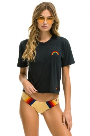 Camiseta Aviator Nation Rainbow Embroidery Boyfriend Mujer Grey | 23SFXONRU