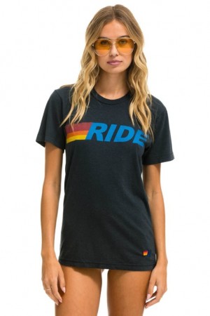 Camiseta Aviator Nation Ride Logo Mujer Grey | 28TRCLHSP