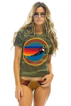 Camiseta Aviator Nation Sf Mujer Camo | 25CDZVIOP