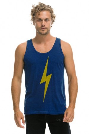 Camiseta sin Manga Aviator Nation Bolt Hombre Royal | 73OVWYBPH