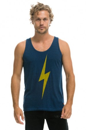 Camiseta sin Manga Aviator Nation Bolt Hombre Navy | 73PIMFTJC