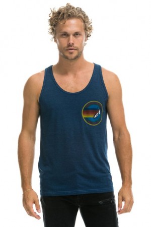 Camiseta sin Manga Aviator Nation Hombre Navy | 73QKFRYIG