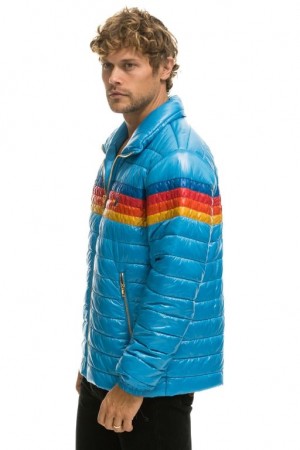Chaquetas Aviator Nation 4 Stripe Hombre Blue | 67SMLGORH