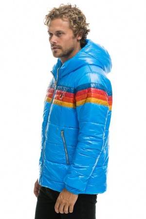 Chaquetas Aviator Nation 4 Stripe Luxe Trekker Hombre Blue | 65PAKGROC