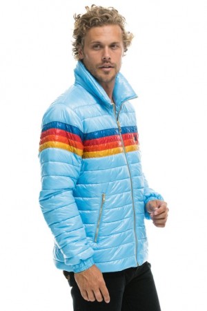 Chaquetas Aviator Nation 4 Stripe Traveler Hombre Blue | 65VTYJMNQ