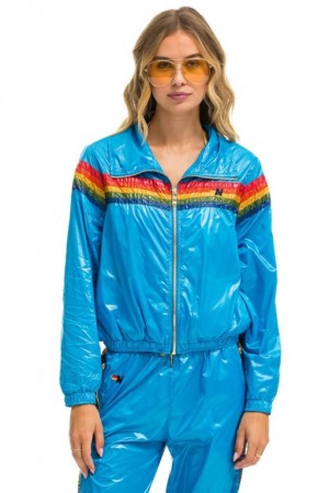 Chaquetas Aviator Nation 5 Stripe Windbreaker Mujer Dresden | 14TPBRQZO
