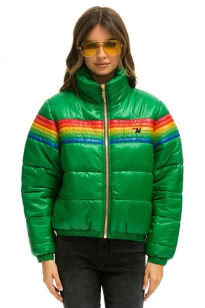 Chaquetas Aviator Nation 6 Stripe Luxe Apres Puffer Mujer Glossy Amazon | 13PKCBDZH