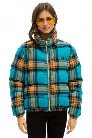 Chaquetas Aviator Nation Apres Plaid Puffer Mujer Jackson Plaid | 13CMWSTFD
