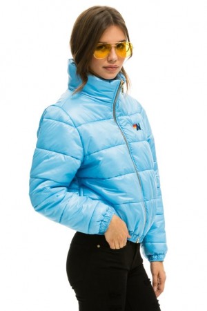 Chaquetas Aviator Nation Bolt Luxe Apres Puffer Mujer Blue | 12RDLGZNK