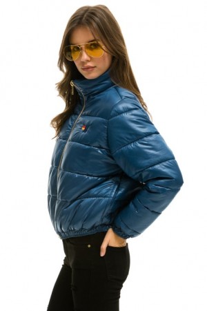 Chaquetas Aviator Nation Bolt Luxe Apres Puffer Mujer Deep Blue | 12YHLKZUT