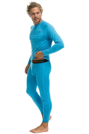 Chaquetas Aviator Nation Micro Modal Base Layer Set Hombre Ocean | 65HTEWLIM