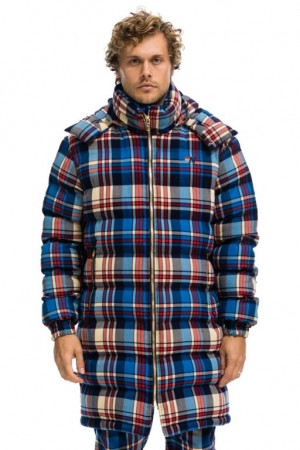 Chaquetas Aviator Nation Plaid Long Trekker Hombre Patriot Plaid | 69DGEXBSZ