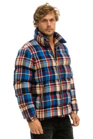 Chaquetas Aviator Nation Plaid Traveler Hombre Patriot Plaid | 65EIORDZJ