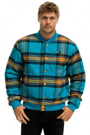 Chaquetas Aviator Nation Plaid Varsity Hombre Jackson Plaid | 69BQEZADV