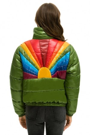 Chaquetas Aviator Nation Sunburst Apres Puffer Mujer Green | 10VTYDJEK