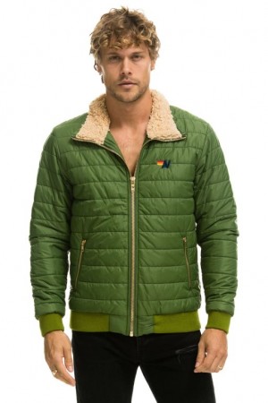 Chaquetas Aviator Nation Sunburst Hombre Green | 65KXNJGPA