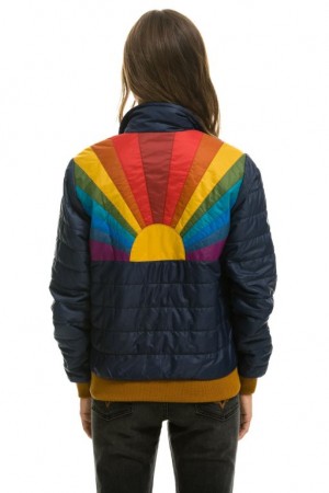 Chaquetas Aviator Nation Sunburst Mujer Navy | 10QPVXMNC
