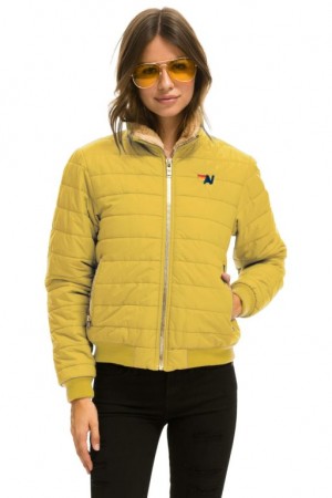 Chaquetas Aviator Nation Sunburst Mujer Khaki | 10QVBJXOE