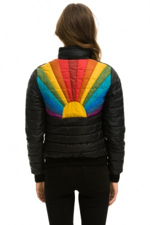 Chaquetas Aviator Nation Sunburst Mujer Black | 10RXSUQHP