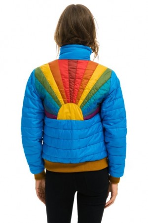 Chaquetas Aviator Nation Sunburst Mujer Blue | 10TSMFKCA