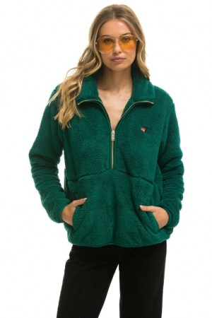 Chaquetas Aviator Nation Teddy Half Zip Mujer Amazon | 09RZXWGCA