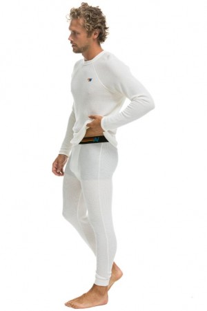 Chaquetas Aviator Nation Thermal Base Layer Set Hombre White | 64RYQKDTL