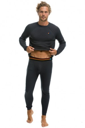 Chaquetas Aviator Nation Thermal Base Layer Set Hombre Titanium | 64SBWCEKU
