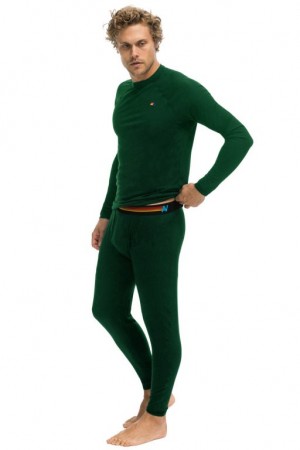 Chaquetas Aviator Nation Thermal Base Layer Set Hombre Forest | 64XNSBGAK