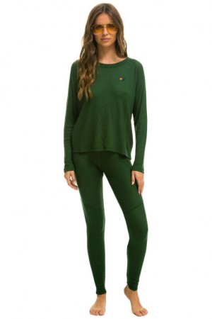 Chaquetas Aviator Nation Thermal Base Layer Set Mujer Forest | 10LVWFHCA