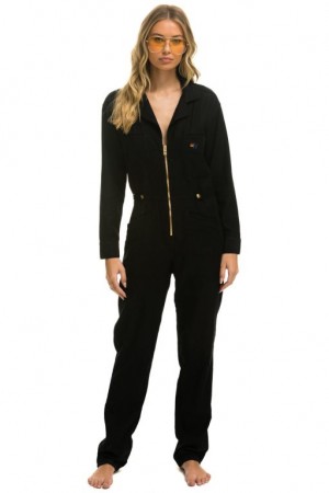 Flight Suit Aviator Nation Twill Mujer Black | 08NECXBOL