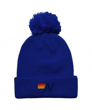 Gorro Aviator Nation Logo Pom Rib Hombre Royal | 83UYQGEWM