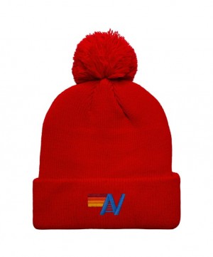 Gorro Aviator Nation Logo Pom Rib Hombre Red | 83WBJZICA
