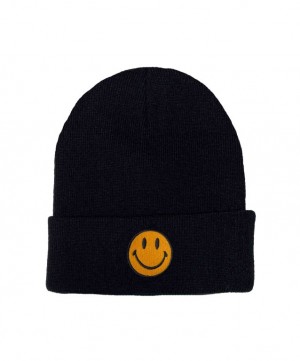 Gorro Aviator Nation Smiley 2 Full Rib Hombre Black | 83KLEGCDV
