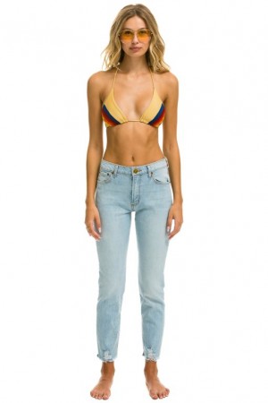 Jeans Aviator Nation Mid Rise Slim Surfer Mujer Super Light | 41NVXKWAB