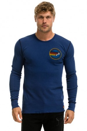 Manga Larga Aviator Nation Venice Thermal Hombre Navy | 71NZIHVOB